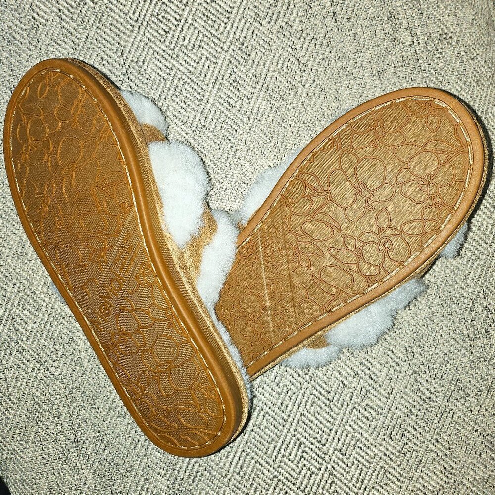 🔥HP🔥 NWT MeMoi Women's Serina Slide-On Plush Slippers in Ivory Size S - Picture 7 of 11